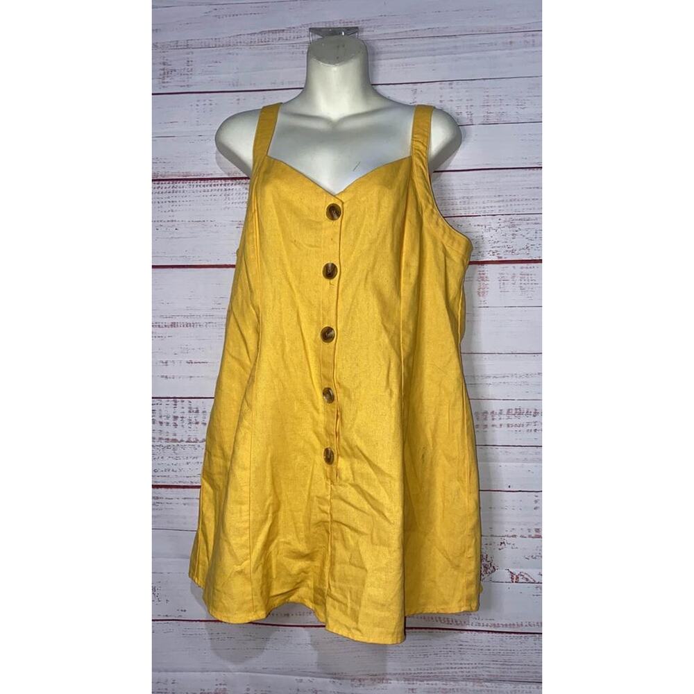 Yellow Wonderly Linen Romper Large